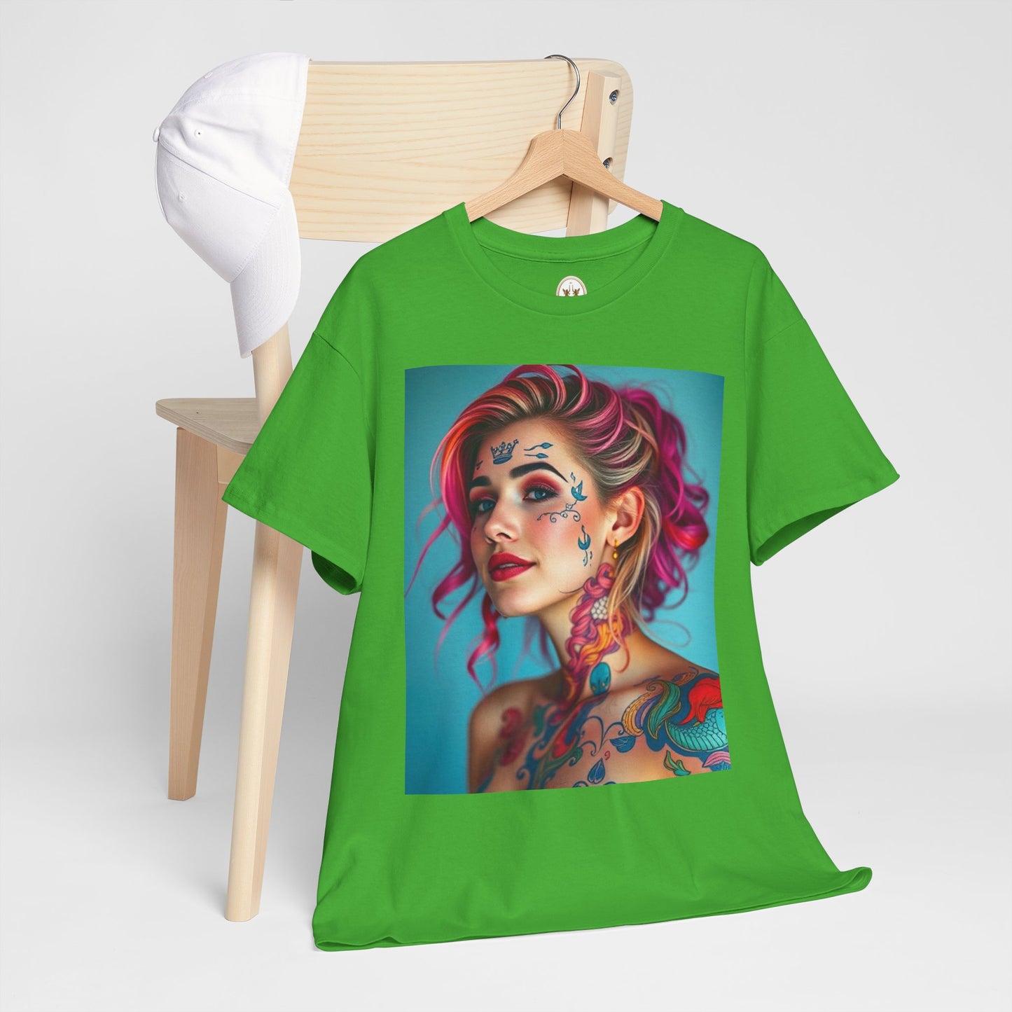 Unisex Heavy Cotton T-Shirt, Pisces, Zodiac v3, Sexy Art