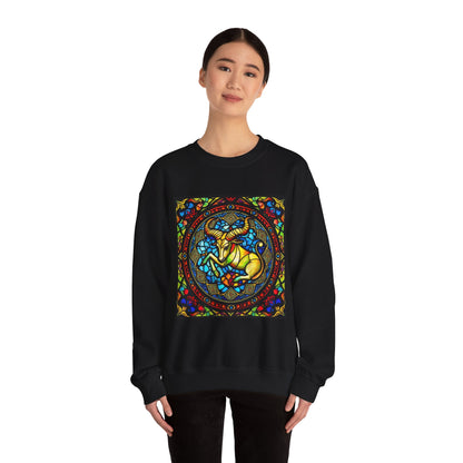 Unisex Heavy Blend™ Crewneck Sweatshirt, Glass, Taurus Zodiac Design