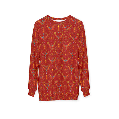 Unisex Sweatshirt (AOP), Sagittarius, Zodiac v1, Jewel Pattern