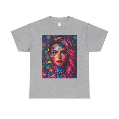 Unisex Heavy Cotton T-Shirt, Libra, Zodiac v2, Sexy Art
