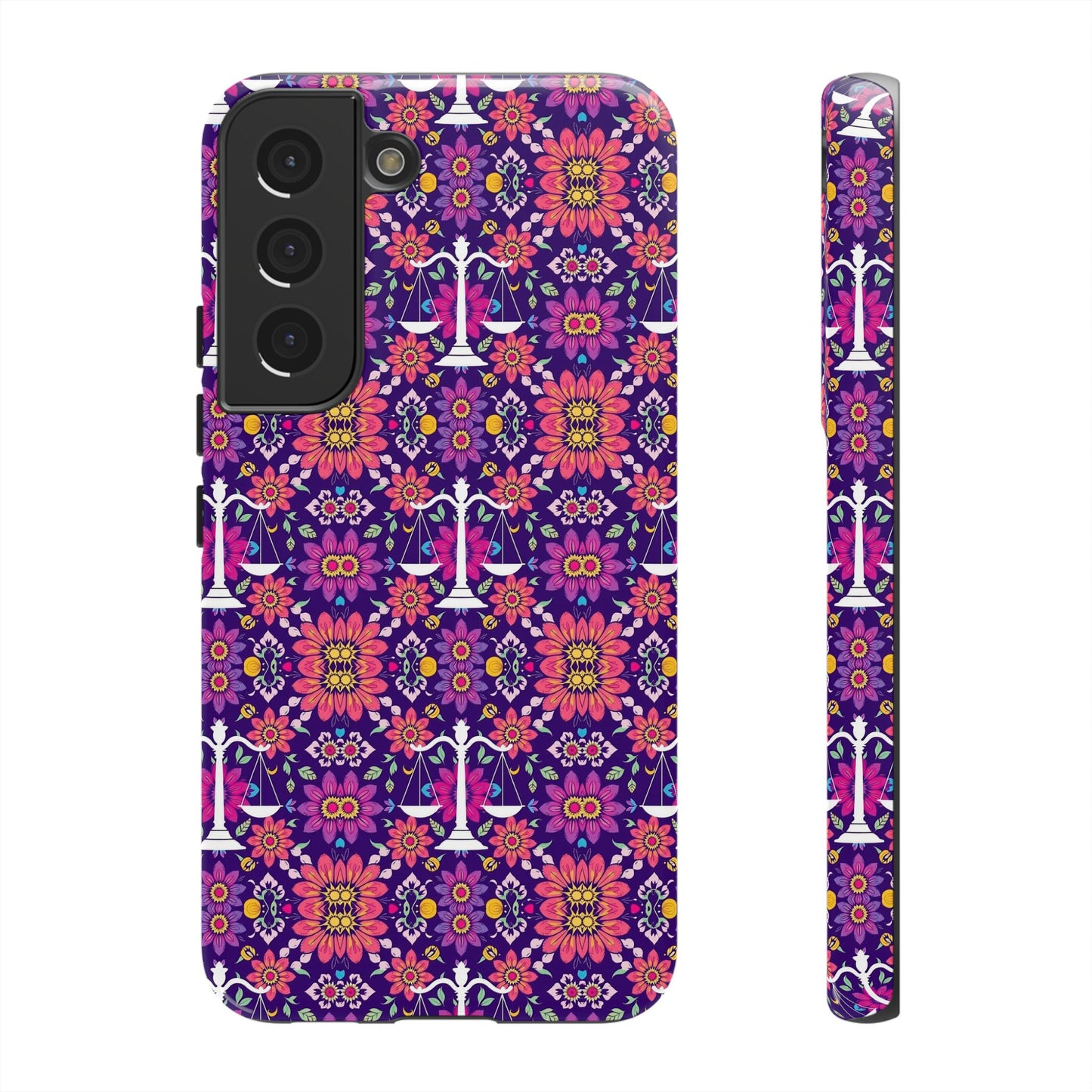 Tough Cases, Libra, Zodiac v4, Flower Pattern