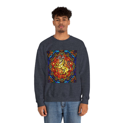 Unisex Heavy Blend™ Crewneck Sweatshirt, Glass 1, Capricorn Zodiac Design