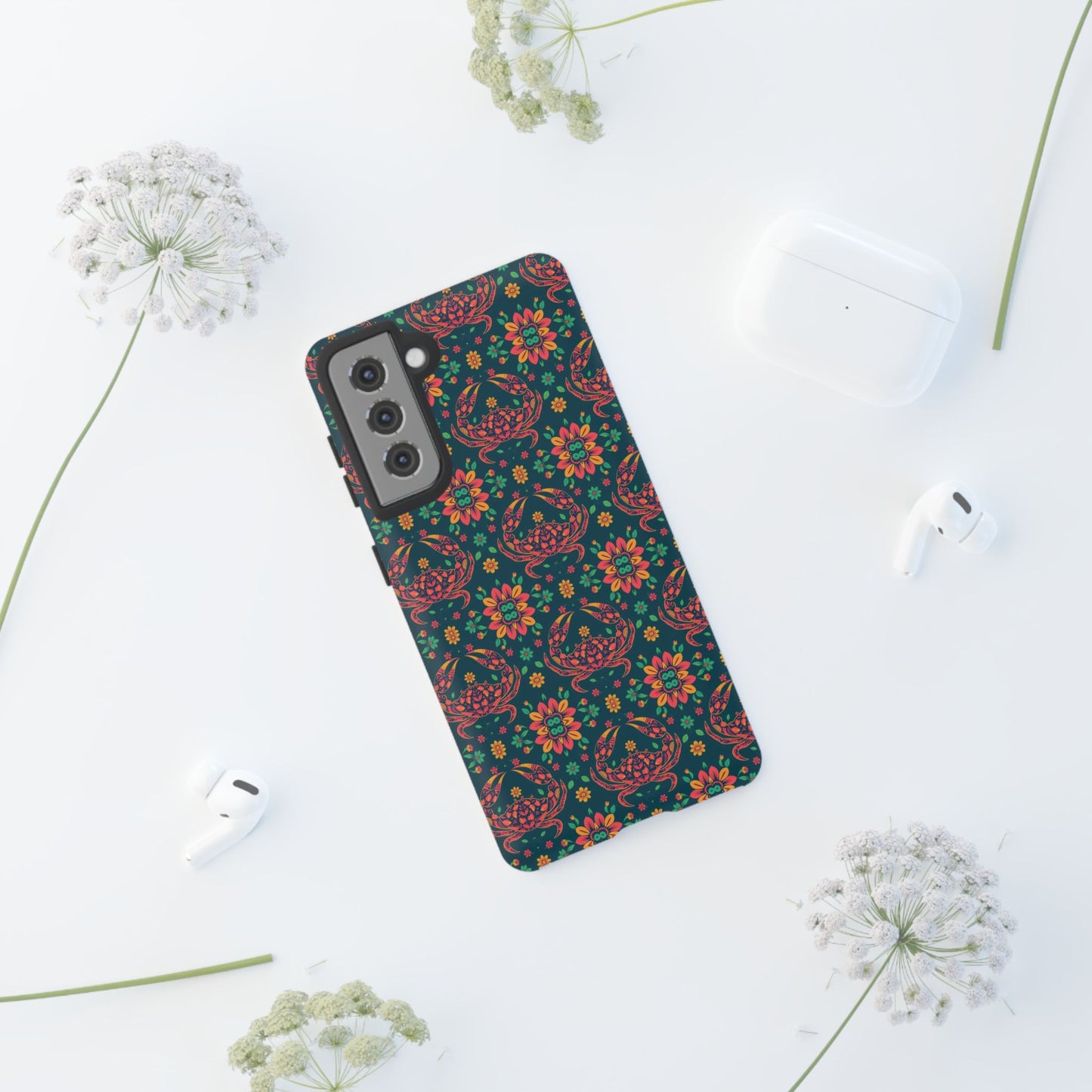 Tough Cases, Cancer, Zodiac v4, Flower Pattern