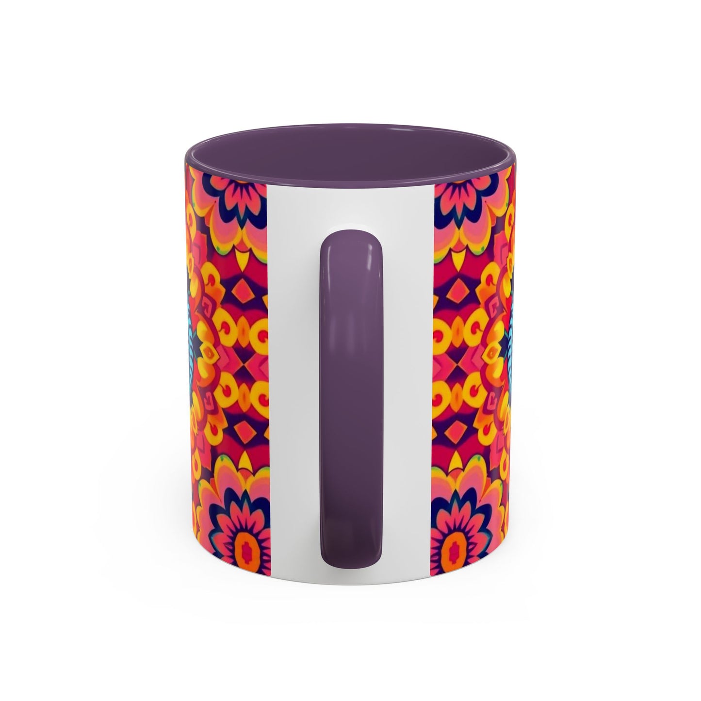 Accent Coffee Mug, Pisces, Zodiac v1, Flower Pattern, (11, 15oz)
