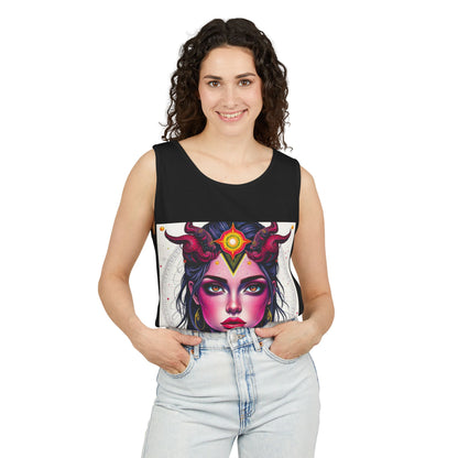 Unisex Garment-Dyed, Tank Top, Virgo Design, Pop Art, 100% US cotton
