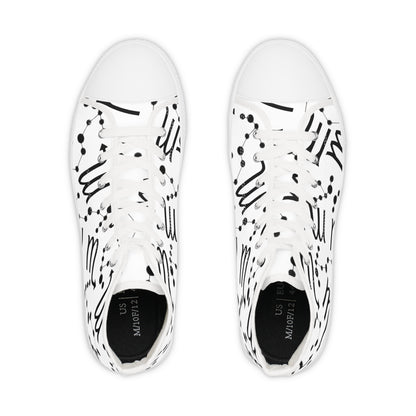 Men's High Top Sneakers, Breathable polyester canvas, Scorpio Zodiac Design