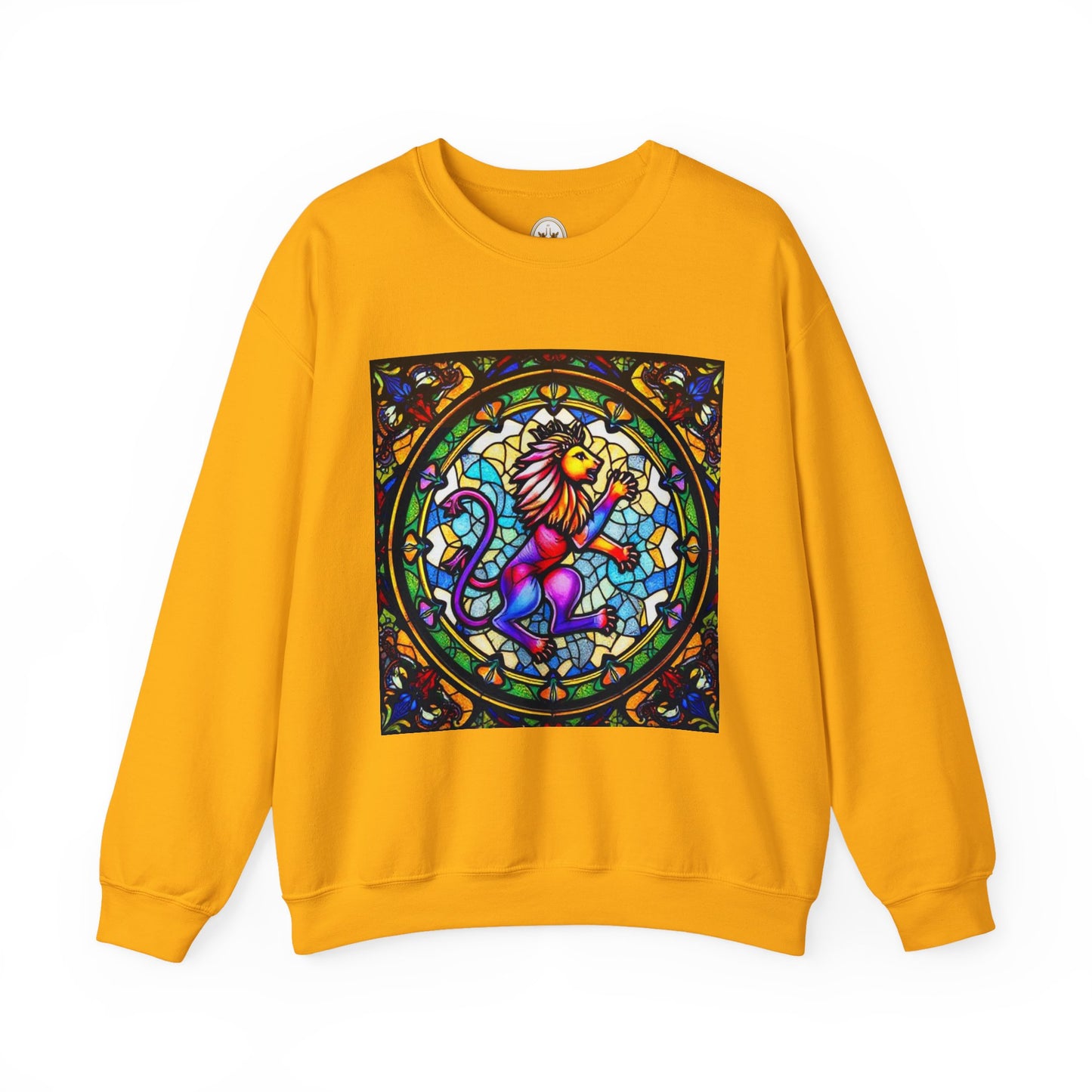 Unisex Heavy Blend™ Crewneck Sweatshirt, Glass, Leo Zodiac Design