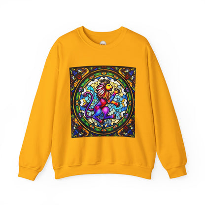 Unisex Heavy Blend™ Crewneck Sweatshirt, Glass, Leo Zodiac Design