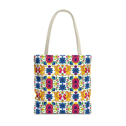 Tote Bag (AOP), Gemini, Zodiac, Flower Pattern