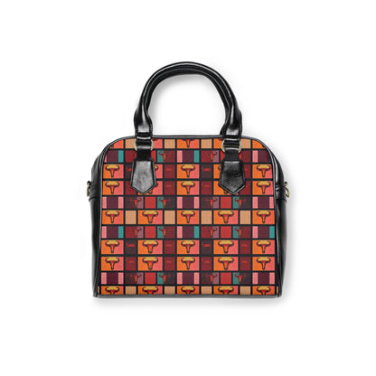 Shoulder Handbag, Taurus, Zodiac v3, Shapes Pattern