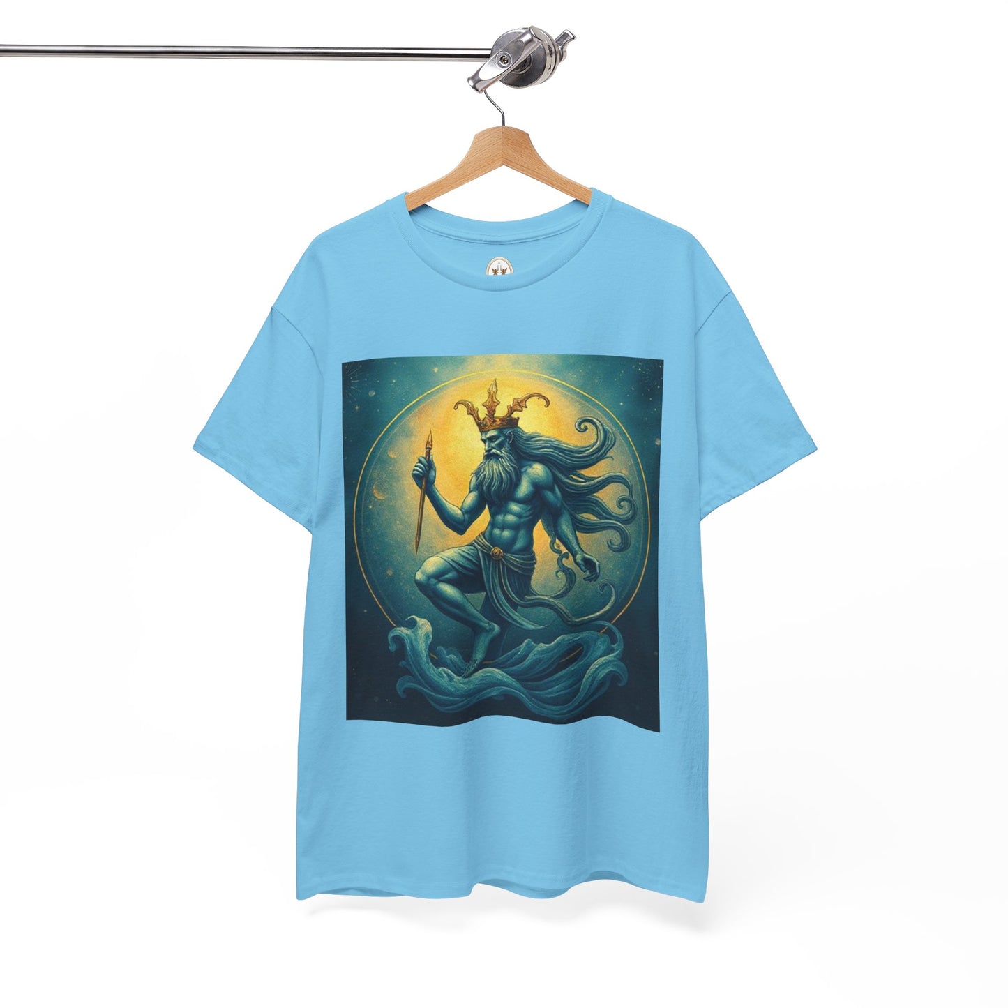 Unisex Heavy Cotton T-Shirt, Aquarius God, Zodiac Design