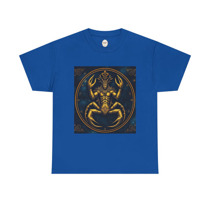 Unisex Heavy Cotton T-Shirt, Scorpion King 1v, Cancer Zodiac Design