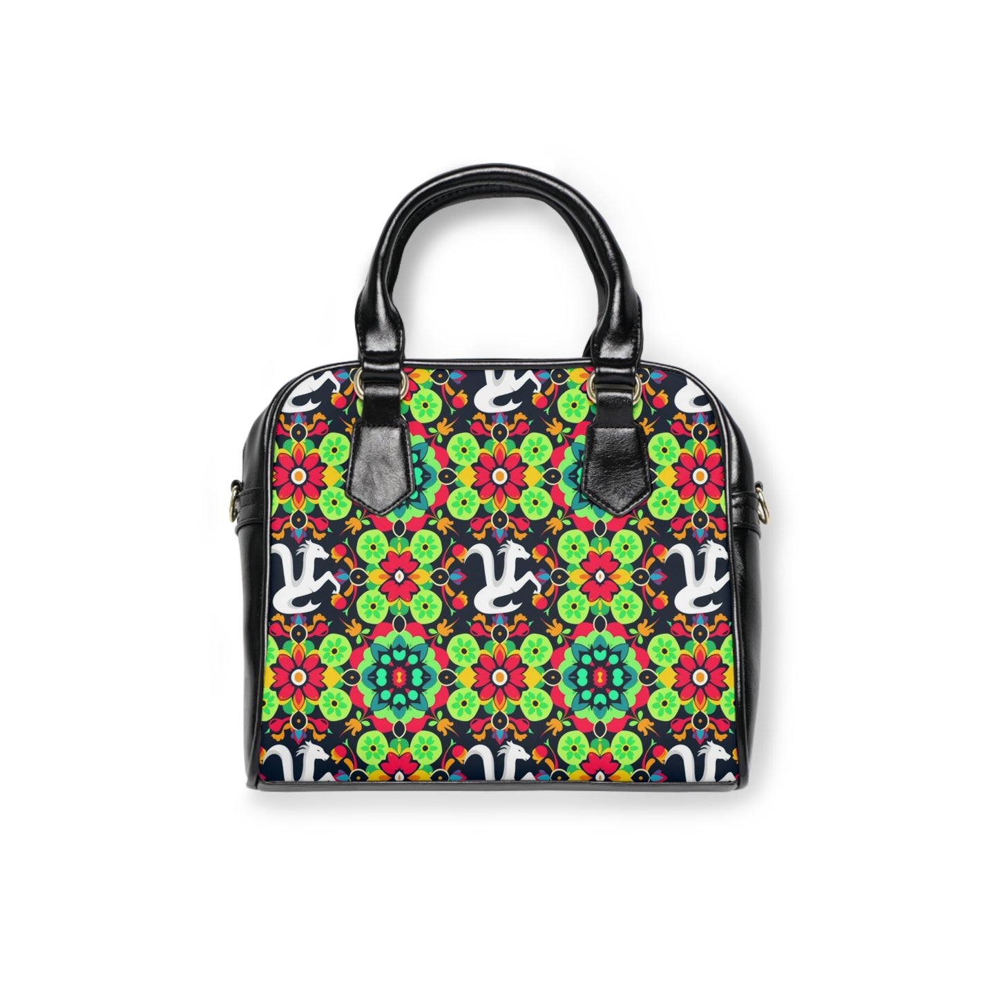 Shoulder Handbag, Aquarius, Zodiac, Flower Pattern