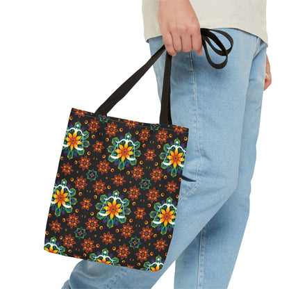 Tote Bag (AOP), Libra, Zodiac v2, Flower Pattern
