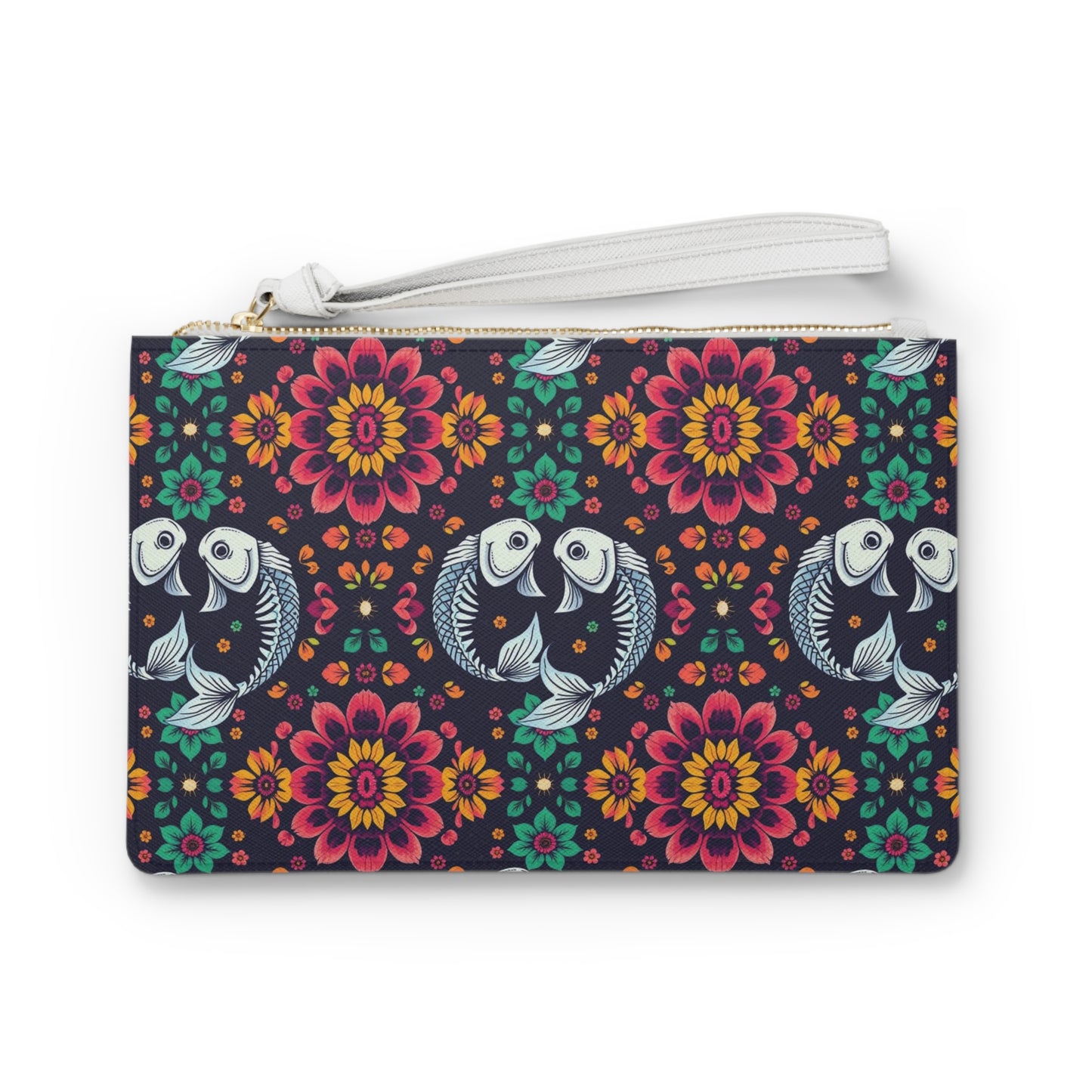 Clutch Bag, Pisces, Zodiac v1, Flower Pattern