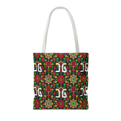 Tote Bag, (AOP), Gemini, Zodiac, Flower Pattern