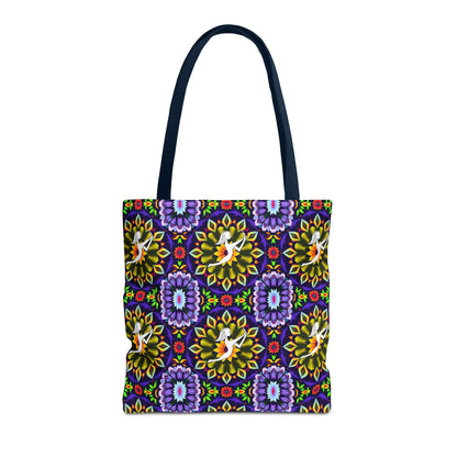 Tote Bag (AOP), Sagittarius, Zodiac v2, Flower Pattern