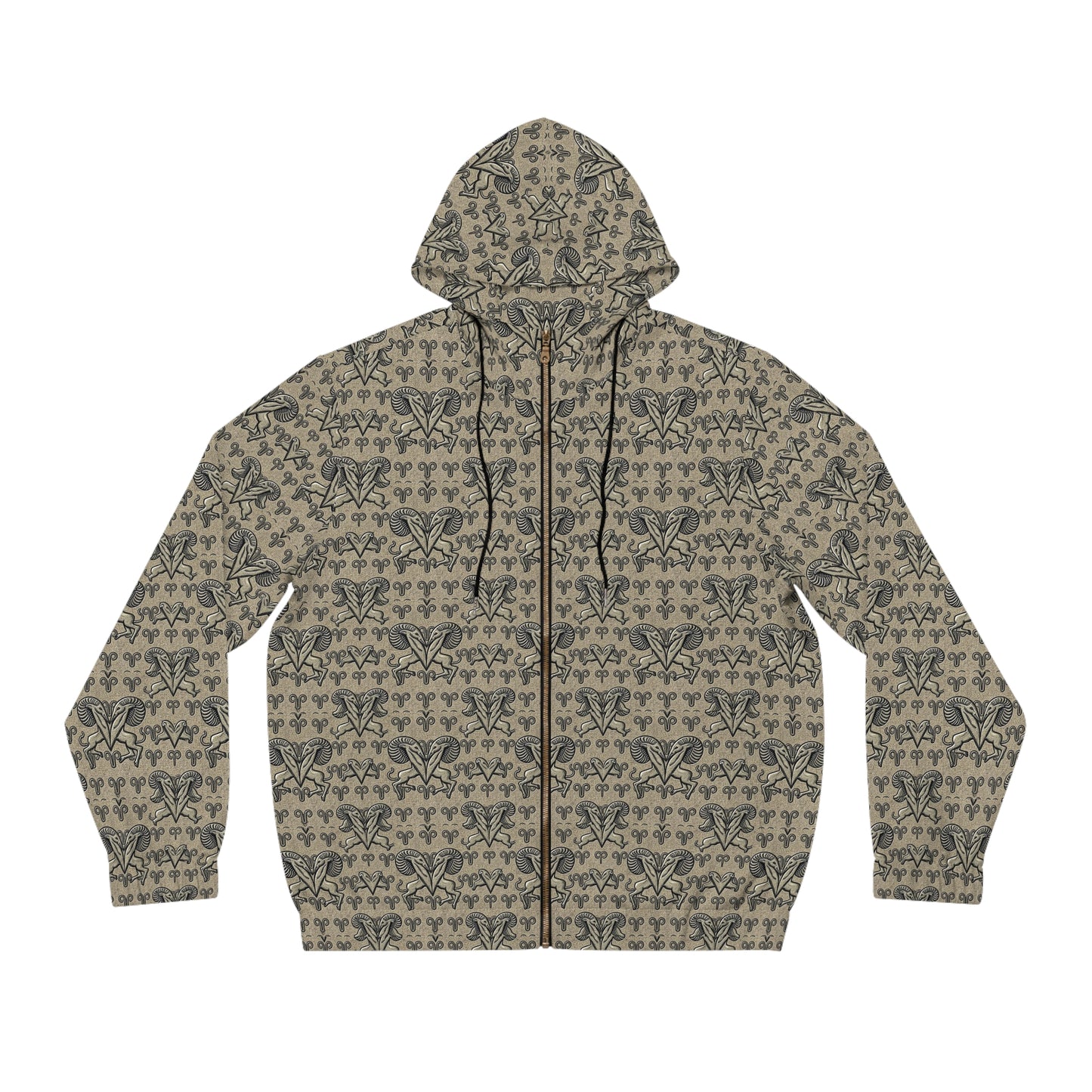 Full-Zip Hoodie (AOP), Aries, Zodiac v2, Pattern