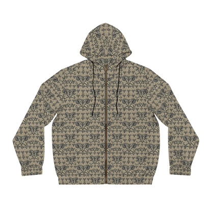 Full-Zip Hoodie (AOP), Aries, Zodiac v2, Pattern