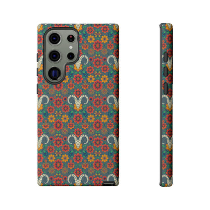 Tough Cases, Aries, Zodiac v3, Flower Pattern