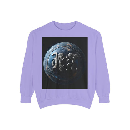Garment-Dyed Sweatshirt, Unisex, Space Symbol Design, Gemini