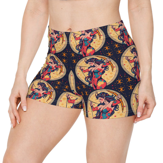 Women's Shorts, (AOP), Sagittarius, Zodiac v3, Sexy Pattern