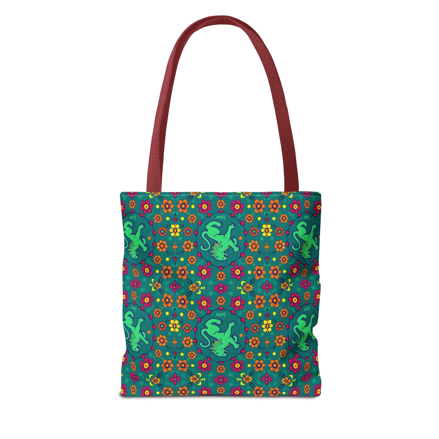 Tote Bag (AOP), Leo, Zodiac v1, Flower Pattern