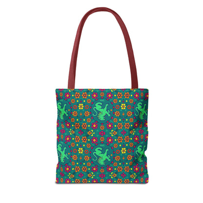 Tote Bag (AOP), Leo, Zodiac v1, Flower Pattern