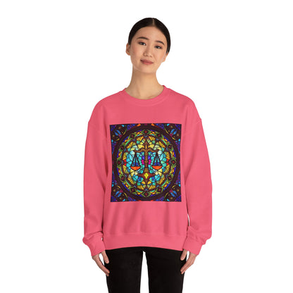 Unisex Heavy Blend™ Crewneck Sweatshirt, Glass, Libra Zodiac Design