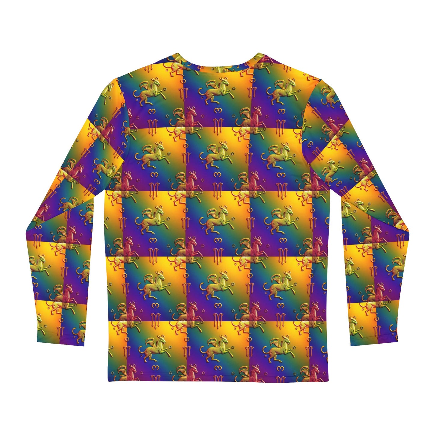 Men's Long Sleeve Shirt, (AOP), Virgo, Zodiac v4, Pattern