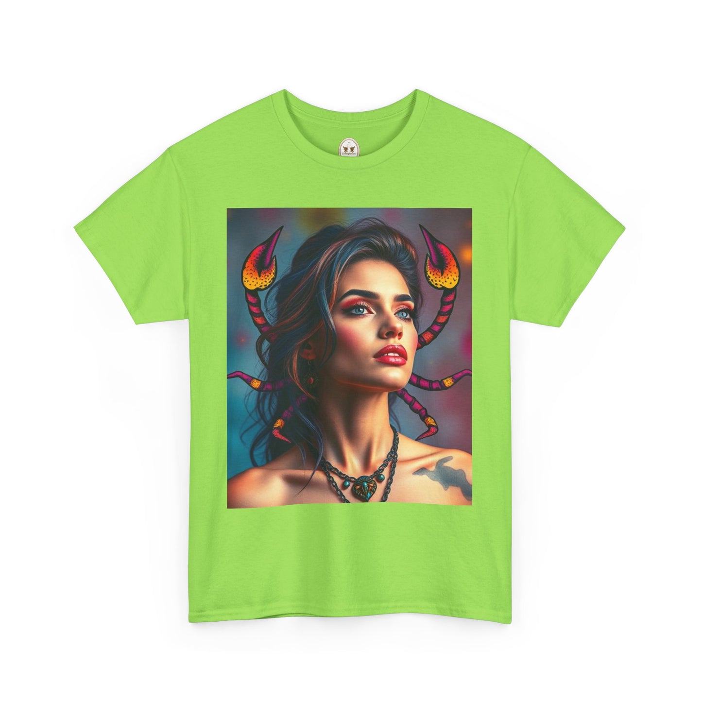 Unisex Heavy Cotton T-Shirt, Scorpio, Zodiac v2, Sexy Art