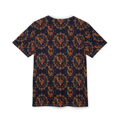 Unisex Cut & Sew T-Shirt, (AOP), Sagittarius, Zodiac v2, Jewels Pattern