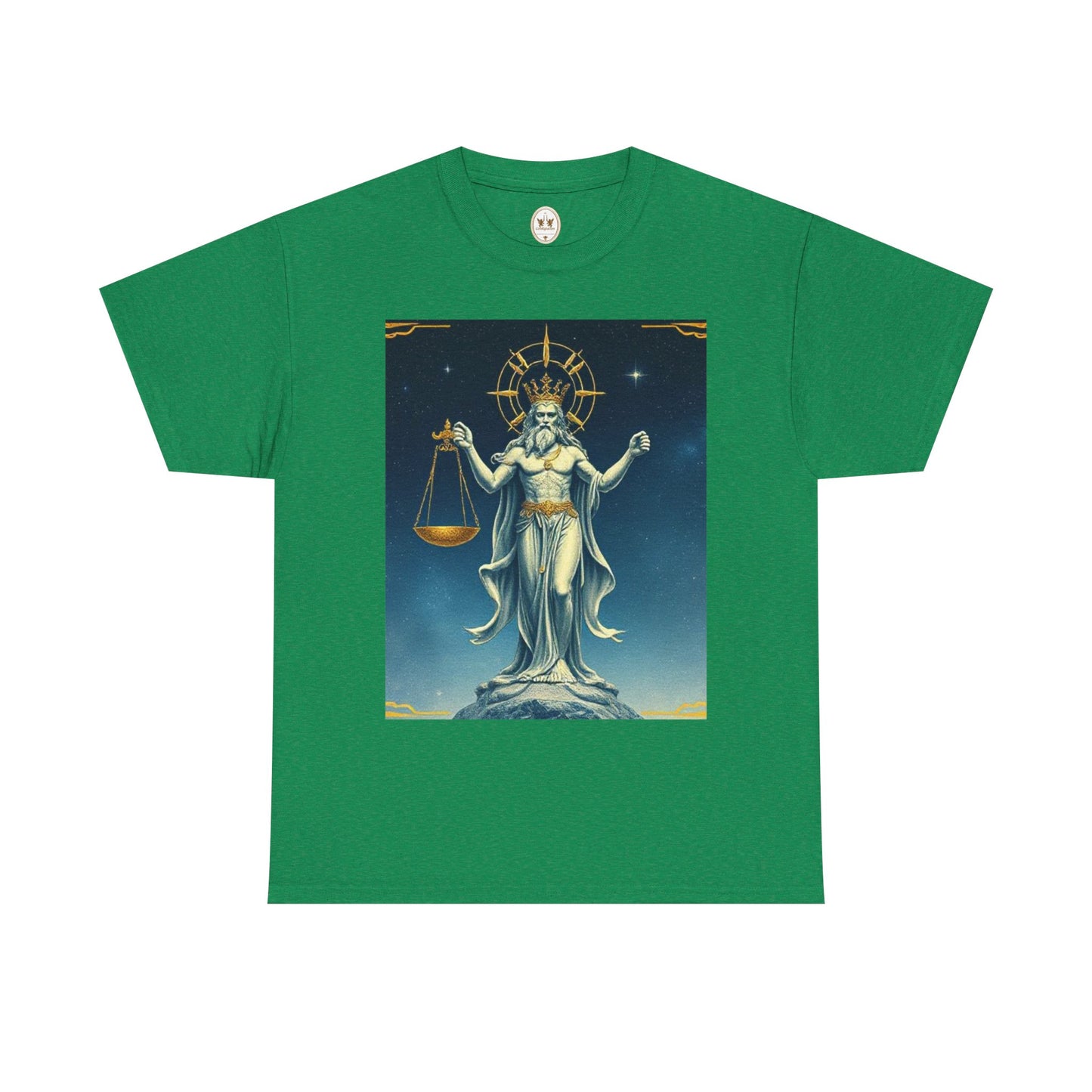 Unisex Heavy Cotton T-Shirt Space v2, Libra God, Zodiac Design