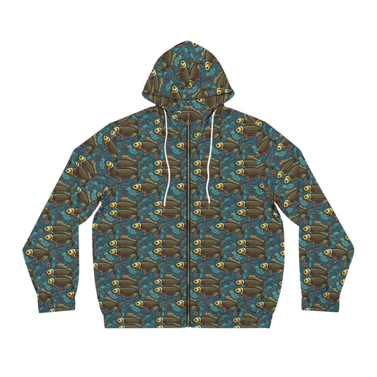 Full-Zip Hoodie (AOP), Pisces, Zodiac v1, Pattern