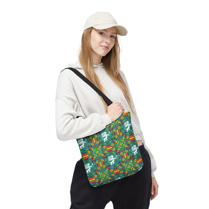 Tote Bag, (AOP), Sagittarius, Zodiac v6, Flower Pattern