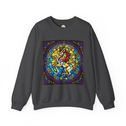 Unisex Heavy Blend™ Crewneck Sweatshirt, Glass, Capricorn Zodiac Design