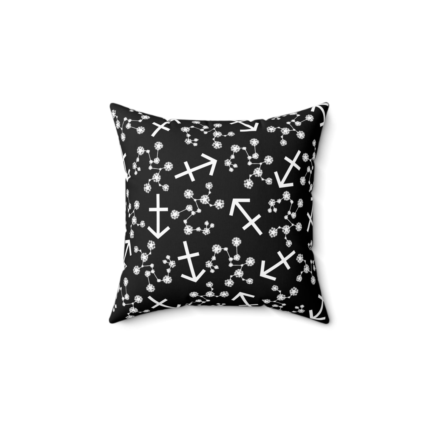 Zodiac Spun Polyester Square Pillow Sagittarius Zodiac Sign Black Pillow