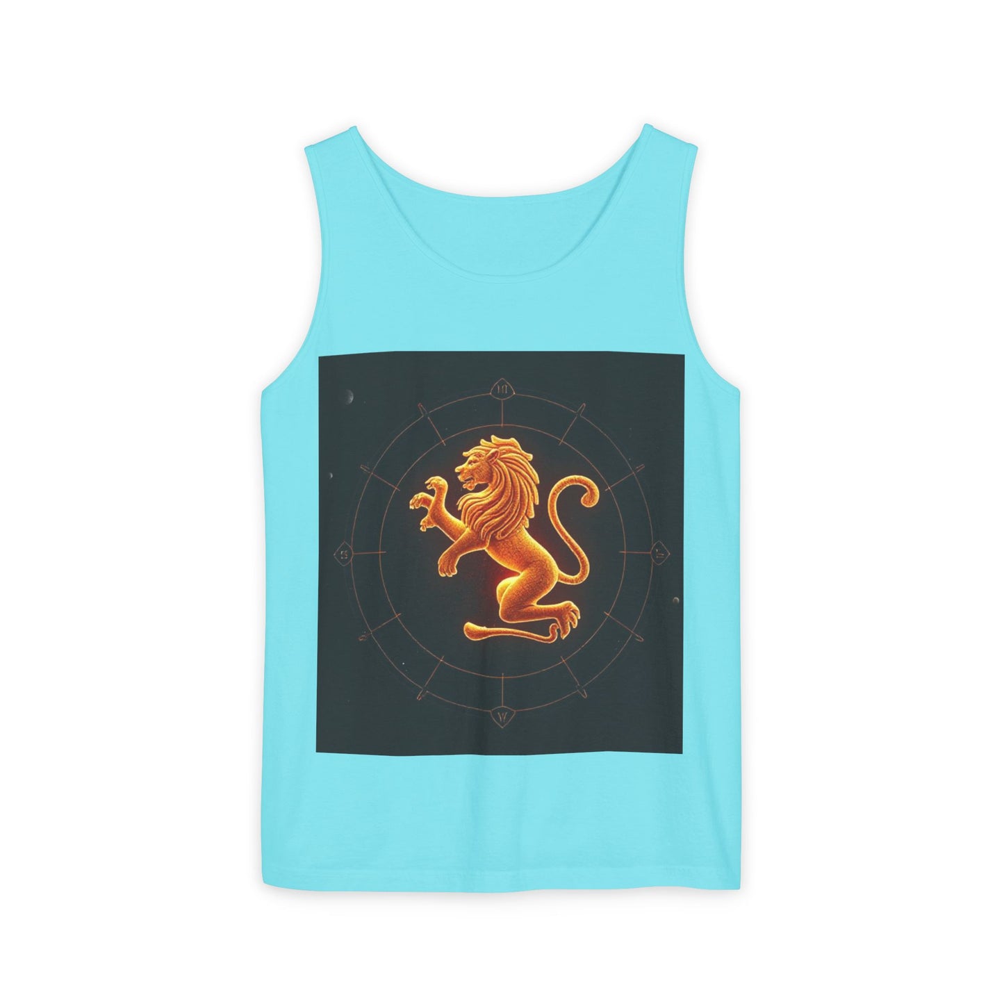 Unisex Garment-Dyed, Tank Top, Leo Design, Space Animal v1, 100% US cotton