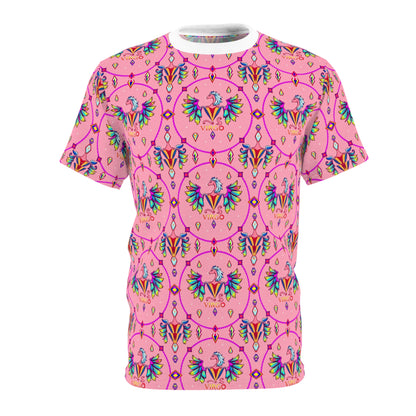 Unisex Cut & Sew T-Shirt, (AOP), Virgo, Zodiac v2, Jewels Pattern