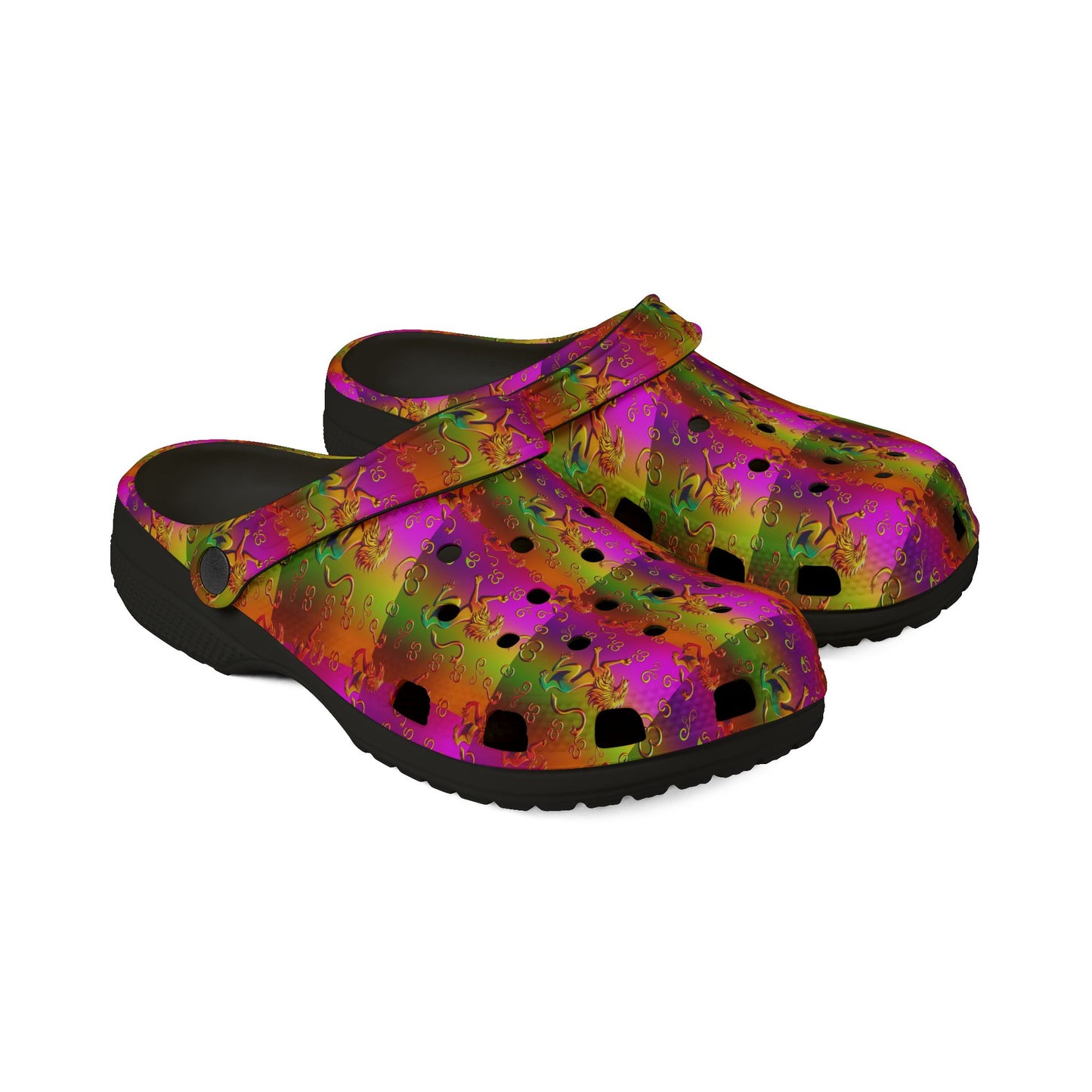 EVA Foam Rubber Shoes, (AOP), Leo, Zodiac v3, Pattern