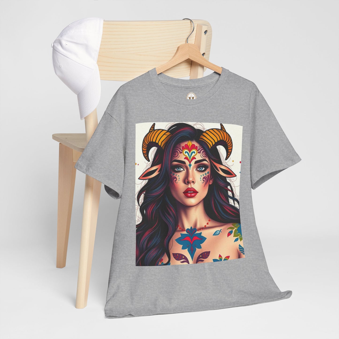 Unisex Heavy Cotton T-Shirt, Taurus, Zodiac v1, Sexy Art