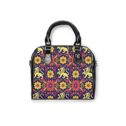 Shoulder Handbag, Leo, Zodiac, Flower Pattern