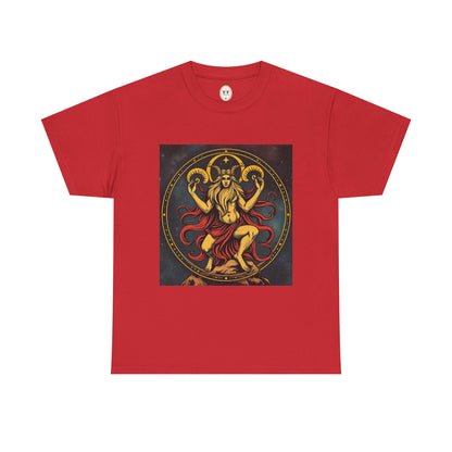 Unisex Heavy Cotton T-Shirt, Aries God 3v, Zodiac Design