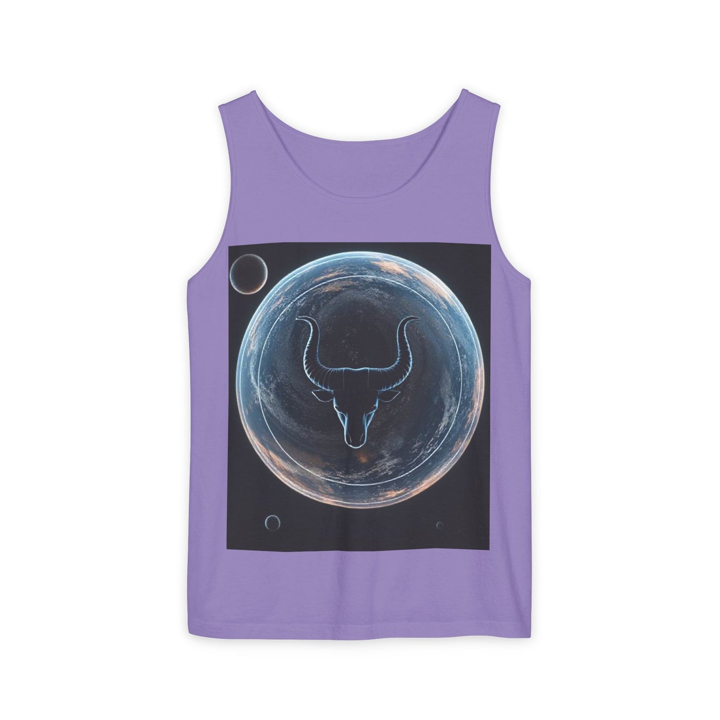 Unisex Garment-Dyed, Tank Top, Taurus Design, Planet Animal v1, 100% US cotton