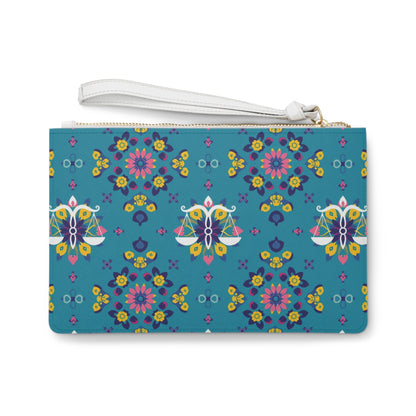 Clutch Bag, Libra, Zodiac v3, Flower Pattern
