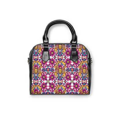Shoulder Handbag, Scorpio, Zodiac v1, Flower Pattern