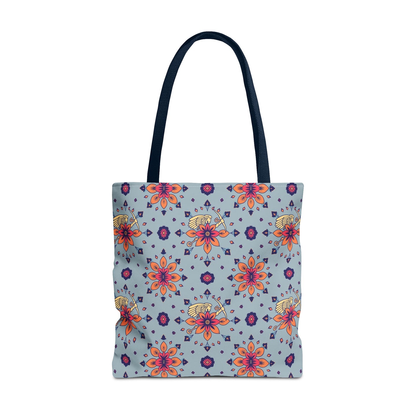 Tote Bag, (AOP), Sagittarius, Zodiac v1, Flower Pattern