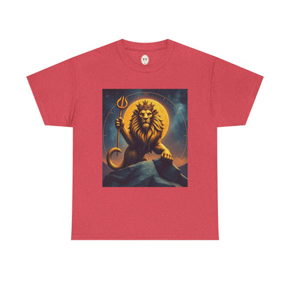 Unisex Heavy Cotton T-Shirt, King of Lion v3, Leo Zodiac Design