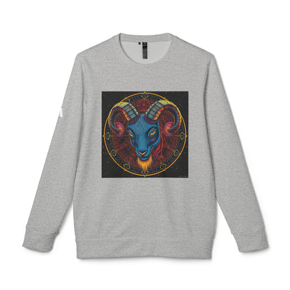 Adidas, Unisex Fleece Crewneck Sweatshirt, Aries, Pop Art v1, Zodiac