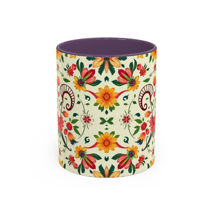 Accent Coffee Mug, Aries, Zodiac, Flower Pattern, (11, 15oz)